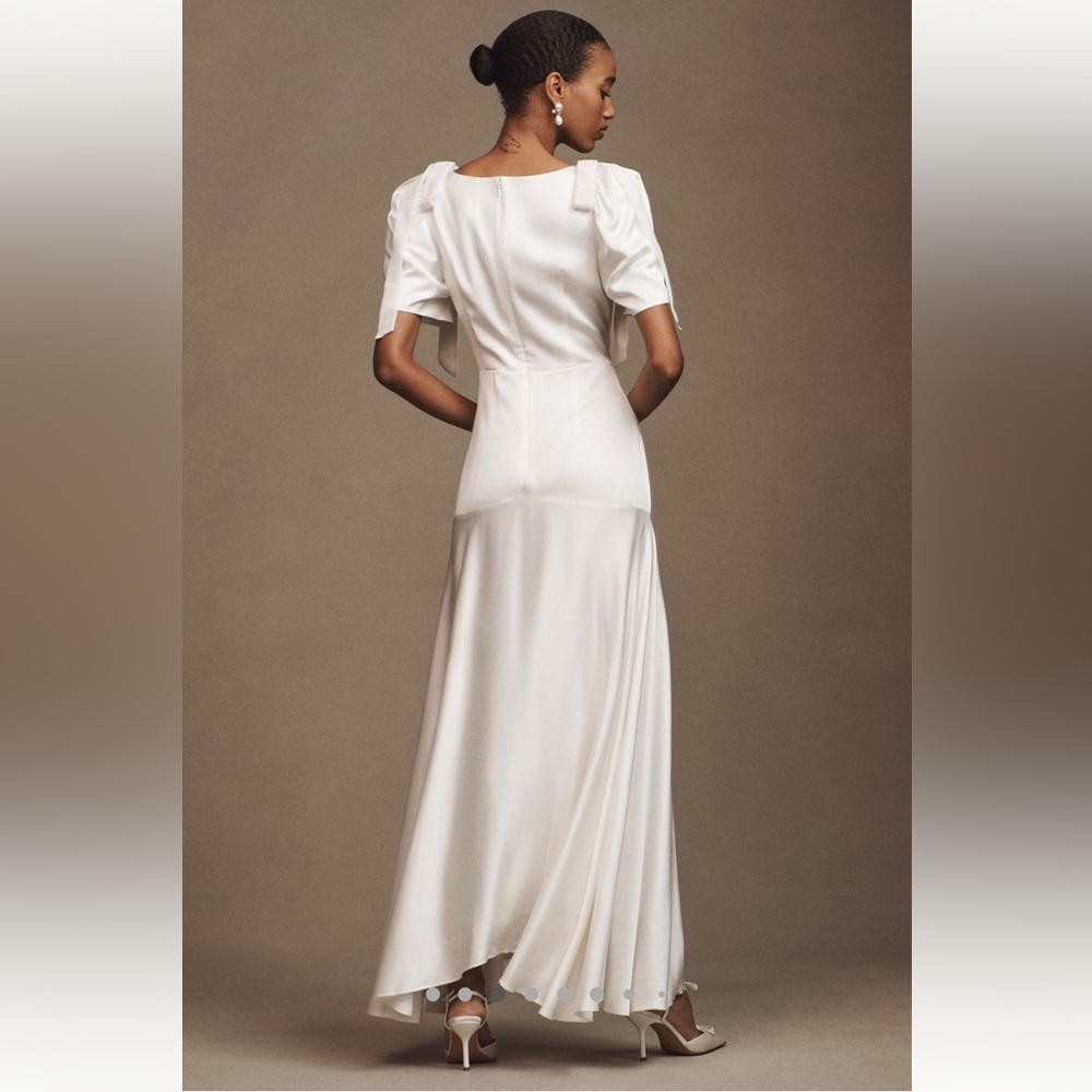 Mare Mare V-Neck Bow Flutter-Sleeve Slip Dress - Picture 2 of 7